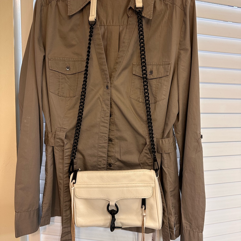 Rebecca Minkoff Cream Leather Crossbody Bag